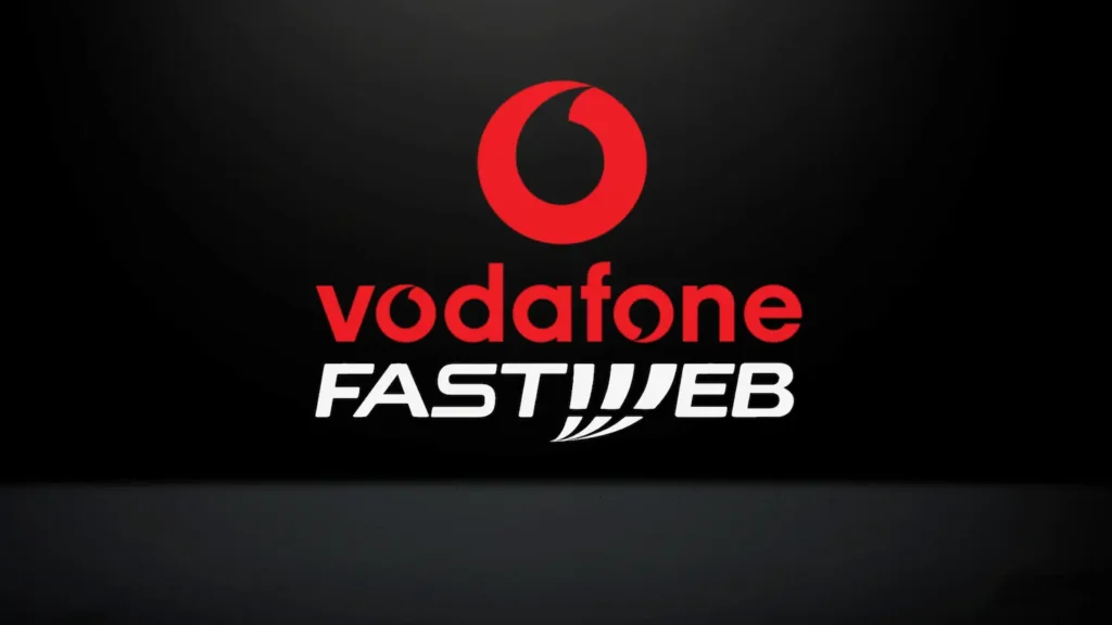 loghi di Vodafone e di Fastweb